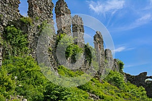 Ancient ruins of the castle of the town of Khust & x28;Dracula Castle