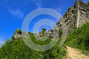 Ancient ruins of the castle of the town of Khust & x28;Dracula Castle