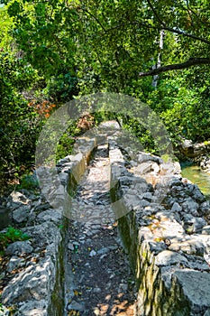 Ancient ruins in the city of Olympos near Cirali village in Antalya.