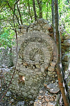 Ancient ruins in the city of Olympos near Cirali village in Antalya.