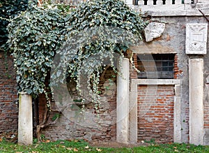 Ancient Ruins in the Courtyard of Territorio Palace in Vicenza photo