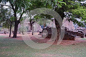 Ancient Ruins at Dawn, Gol Gumbaz Mausoleum, Bijapur, Karnataka, India