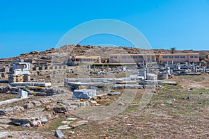 Ancient ruins at Delos island in Greece