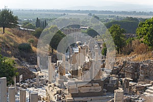 Ancient ruins in Ephesus Turkey - archeology background