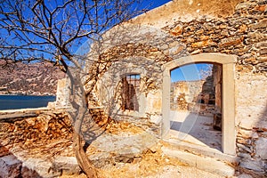 Ancient ruins of a fortified leper colony - Spinalonga Kalydon island