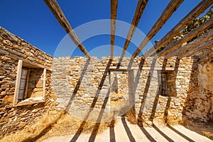 Ancient ruins of a fortified leper colony - Spinalonga Kalydon island