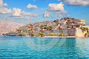 Ancient ruins of a fortified leper colony - Spinalonga Kalydon island