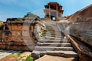 Ancient ruins of Hampi. Sule Bazaar, Hampi, Karnataka, India