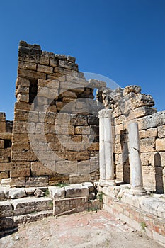 Ancient ruins in Hierapolis, Pamukkale