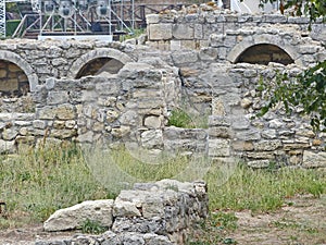 Ancient ruins of houses and religious buildings.Chersonesus Taurica National archaeological park.Popular tourist,research centre