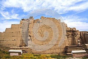 Ancient ruins at Karnak temple, UNESCO World Heritage site, Luxor, Egypt.