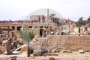 Ancient ruins at Karnak temple, UNESCO World Heritage site, Luxor, Egypt.