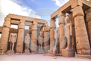 Ancient ruins at Karnak temple, UNESCO World Heritage site, Luxor, Egypt.