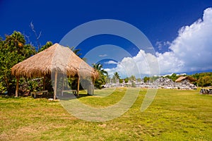 Ancient ruins of Maya in El Rey Archaeological Zone near Cancun, Yukatan, Mexico