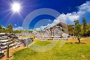 Ancient ruins of Maya in El Rey Archaeological Zone near Cancun, Yukatan, Mexico