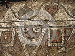 Ancient ruins of the Mediterranean, a mosaic of colored marbles