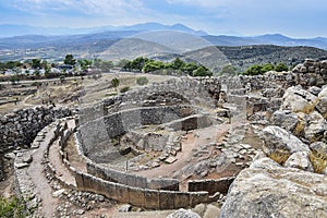 Ancient ruins of Mycenae in Greece