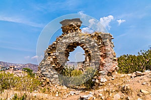 Ancient ruins near Amer Fort in Jaipur. Rajasthan, India