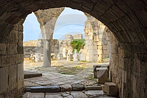 Ancient ruins of Neratzia Castle in Kos.