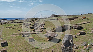 Ancient ruins of Nora on Sardinia in Italy