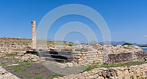 Ancient ruins of Nora on Sardinia in Italy