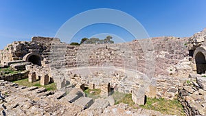 Ancient ruins of Nora on Sardinia in Italy