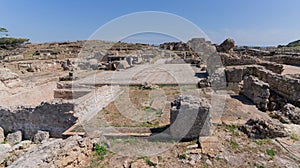 Ancient ruins of Nora on Sardinia in Italy