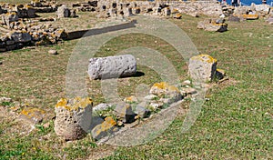 Ancient ruins of Nora on Sardinia in Italy