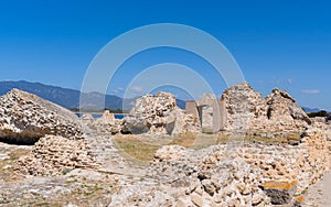 Ancient ruins of Nora on Sardinia in Italy