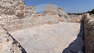 Ancient ruins of Nora on Sardinia in Italy