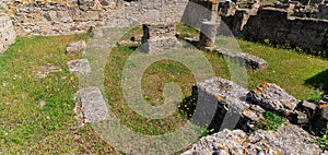 Ancient ruins of Nora on Sardinia in Italy