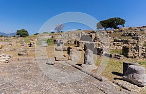 Ancient ruins of Nora on Sardinia in Italy