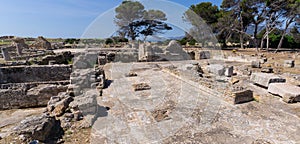 Ancient ruins of Nora on Sardinia in Italy