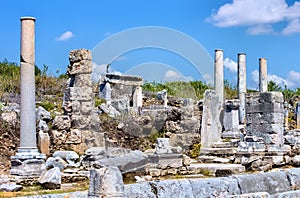 Ruins of Nymphaion in Side, Turkey photo