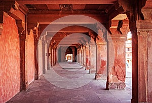Ancient ruins of palace. Fatehpur Sikri, India