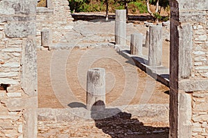 Ancient ruins of palaestra in the Sanctuary of Apollo Hylates near Limassol, Cyprus