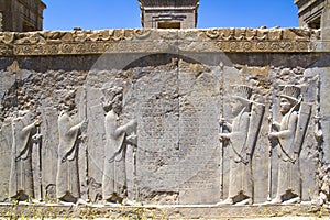 Ancient ruins of Persepolis and Necropolis historical site, Shiraz, Iran