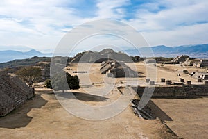 Ancient ruins on plateau Monte Alban