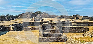 Pyramides at mount alban near oaxaca mexico