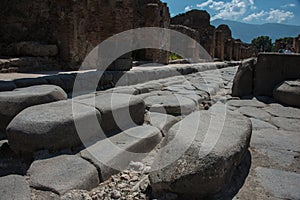 Ancient ruins in Pompeii, Napoli, Italy photo