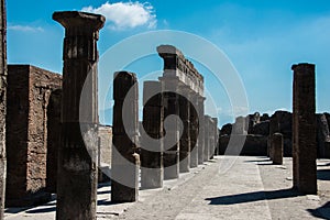 Ancient ruins in Pompeii, Napoli, Italy photo