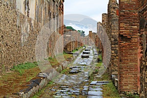 Ancient ruins and road in Pompeii