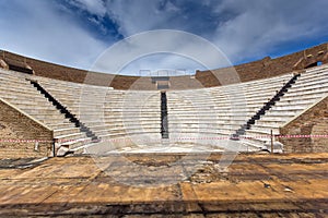 Ancient ruins of Roman Odeon, Patras, Peloponnese, Greece