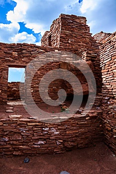 Ancient ruins room . Wupatki National Monument in Arizona
