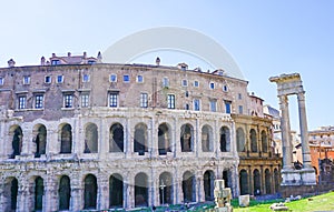 Teatro Marcello and Portico D`Ottavia Ruins in Rome Italy photo