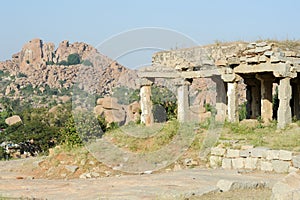 Ancient ruins of Vijayanagara Empire in Hampi, India