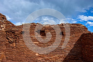 Ancient ruins wall. Wupatki National Monument in Arizona