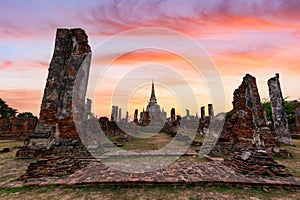 The ancient ruins of Wat Phra Si Sanphet temple in Ayutthaya Historical Park, Ayutthaya