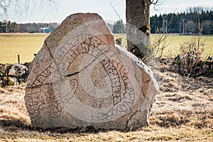 Ancient rune stone in Lundby