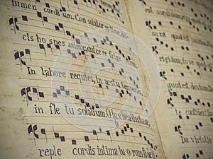 Ancient sacred music score